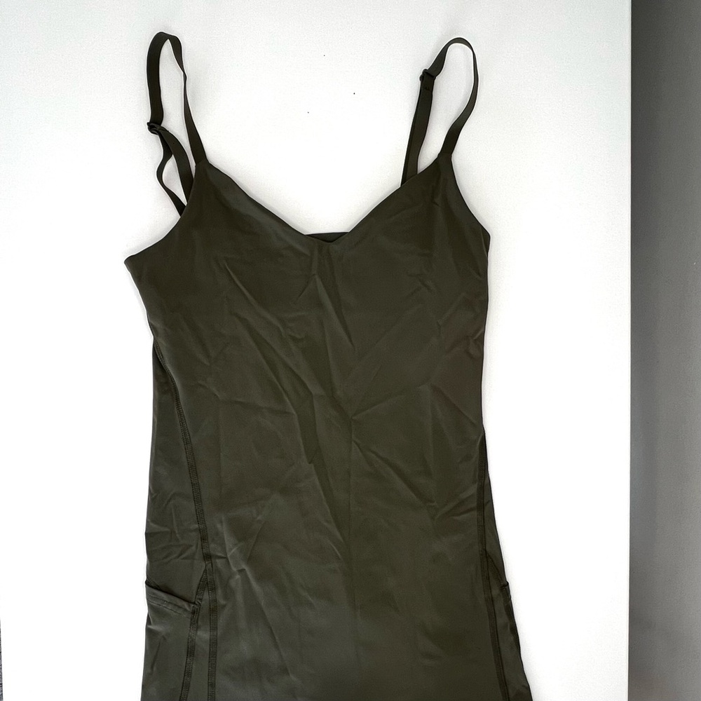 Outdoor Voices SuperForm 5” Bodysuit Olive Green